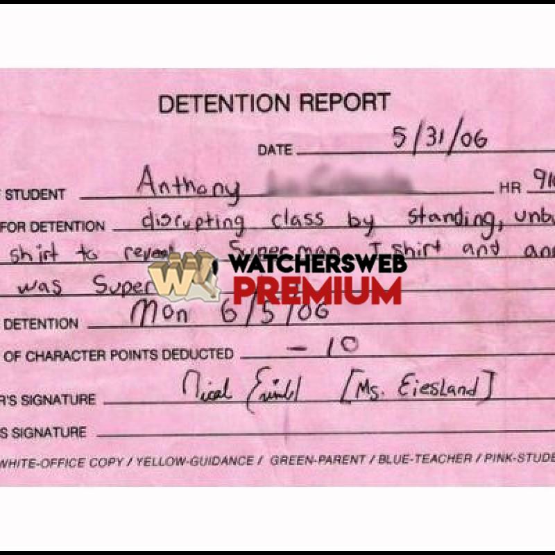 Detention Slip - p - Jermaine
