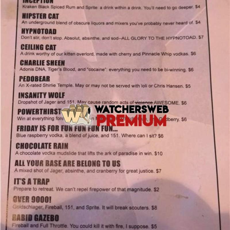 Internet Meme Drink Menu - p - Jermaine